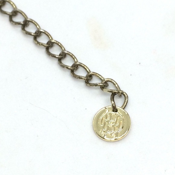 3/$30 HOUSE OF HARLOW NECKLACE LEATHER GEOMETRIC GOLD TONE ART DECO STYLE - Picture 17 of 17